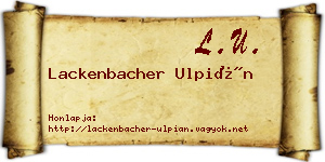 Lackenbacher Ulpián névjegykártya